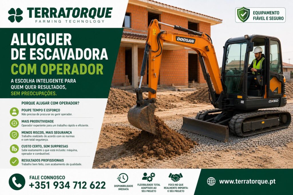 Aluguer de midi escavadora com operador